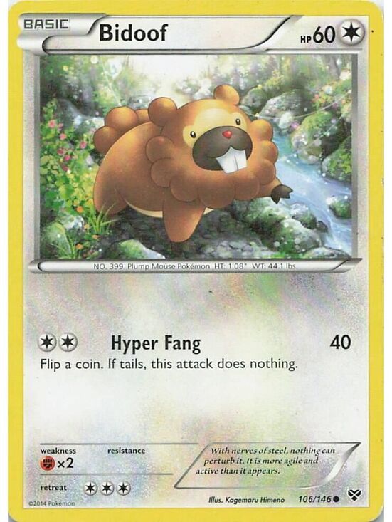 Pokemon Other - Common Pokemon TCG 2014 Bidoof NM XY